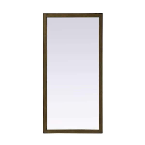 Hazel Oak 72 in. W x 36 in. H Transitional Rectangle Mirror