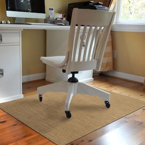 Barbury Weave 3 ft. x 4 ft. Desk Chair Mat - Khaki