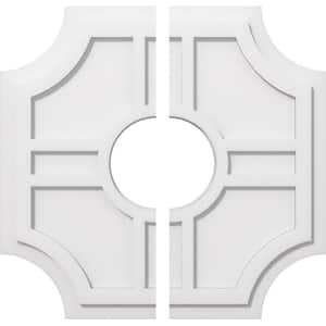 1 in. P X 8 in. C X 24 in. OD X 7 in. ID Haus Architectural Grade PVC Contemporary Ceiling Medallion, Two Piece