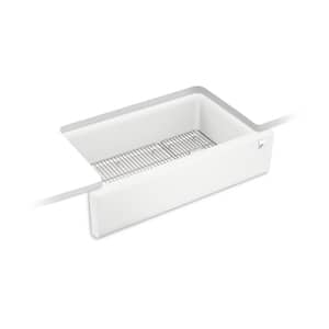 Cairn 34 in. Undermount Single Bowl Matte White Engineered Stone Kitchen Sink