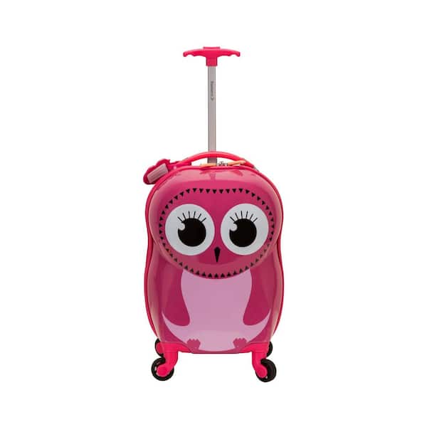 Rockland 17 in. Jr. Kids' My First Polycarbonate Hardside Spinner Luggage,  Owl B02-OWL - The Home Depot