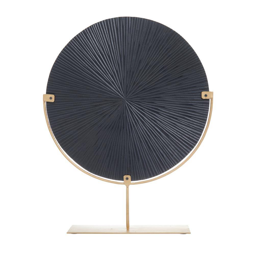Contemporary Dark Metal Round Tabletop Sculpture