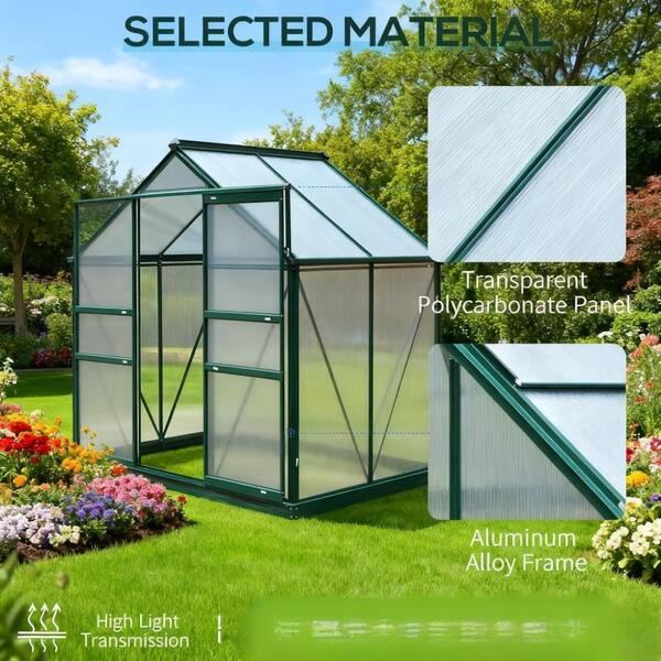 Tenleaf 74.8 in. W x 52 in. D x 79.1 in. H Green Aluminum Outdoor