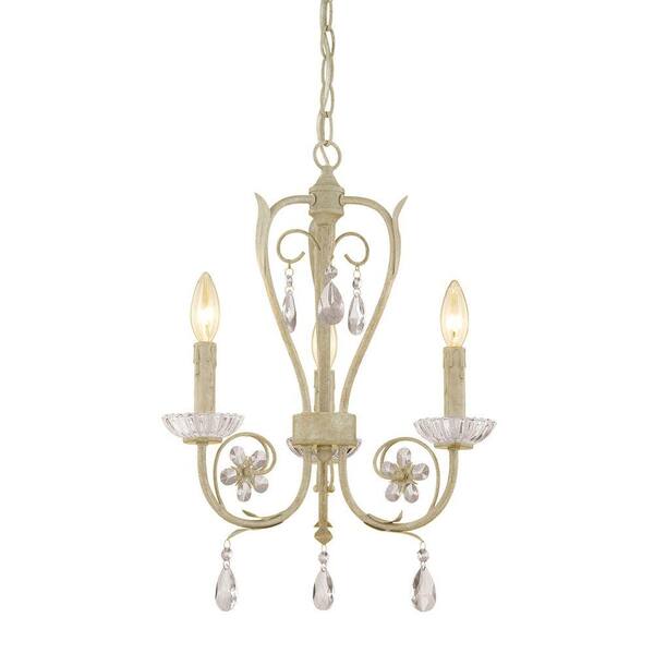 Millennium Lighting 3-Light Antique White Candle Chandelier