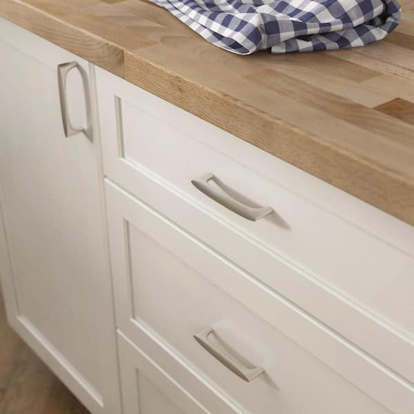Mila 3-3/4 in. (96 mm) Modern Satin Nickel Cabinet Drawer Bar Pull