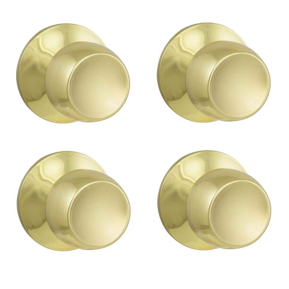 Brandywine Polished Brass Hall/Closet Door Knob (4-Pack)