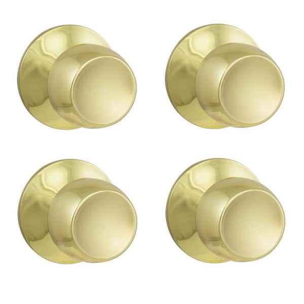 Defiant Brandywine Polished Brass Hall/Closet Door Knob (4-Pack)