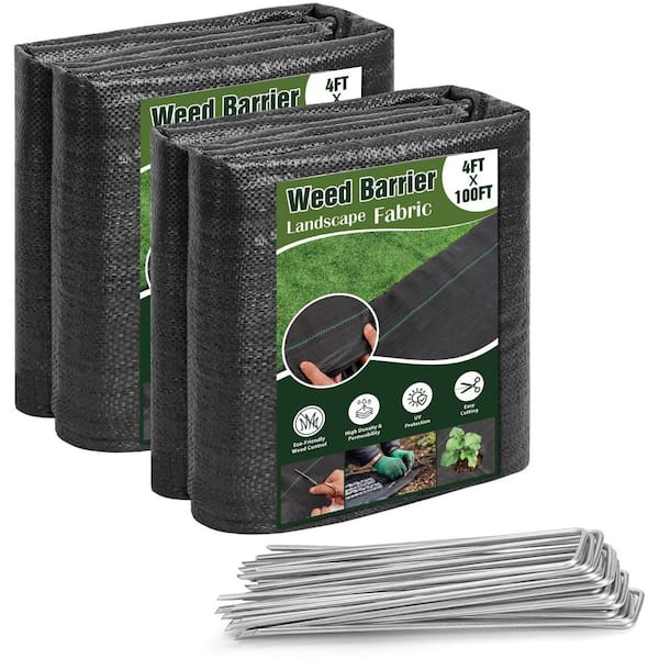 4 ft. x 100 ft. Heavy Duty Landscape Supply Fabric for Weed Control Ground Cover for Garden Beds, Driveway, 1-Pack