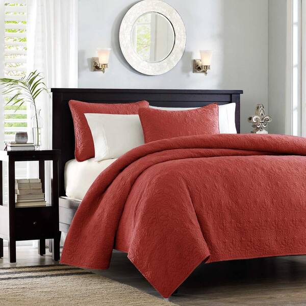 Madison Park Mansfield 3-Piece Red Full/Queen Coverlet Set MP13-1684