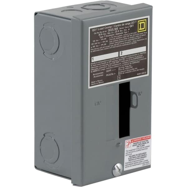 Square D - QO 30 Amp 2-Space 2-Circuit Indoor Main Lug Load Center(QO2L30SCP)