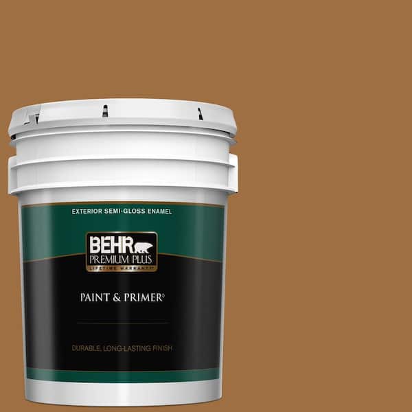 BEHR PREMIUM PLUS 5 gal. #S250-6 Desert Clay Semi-Gloss Enamel Exterior Paint & Primer