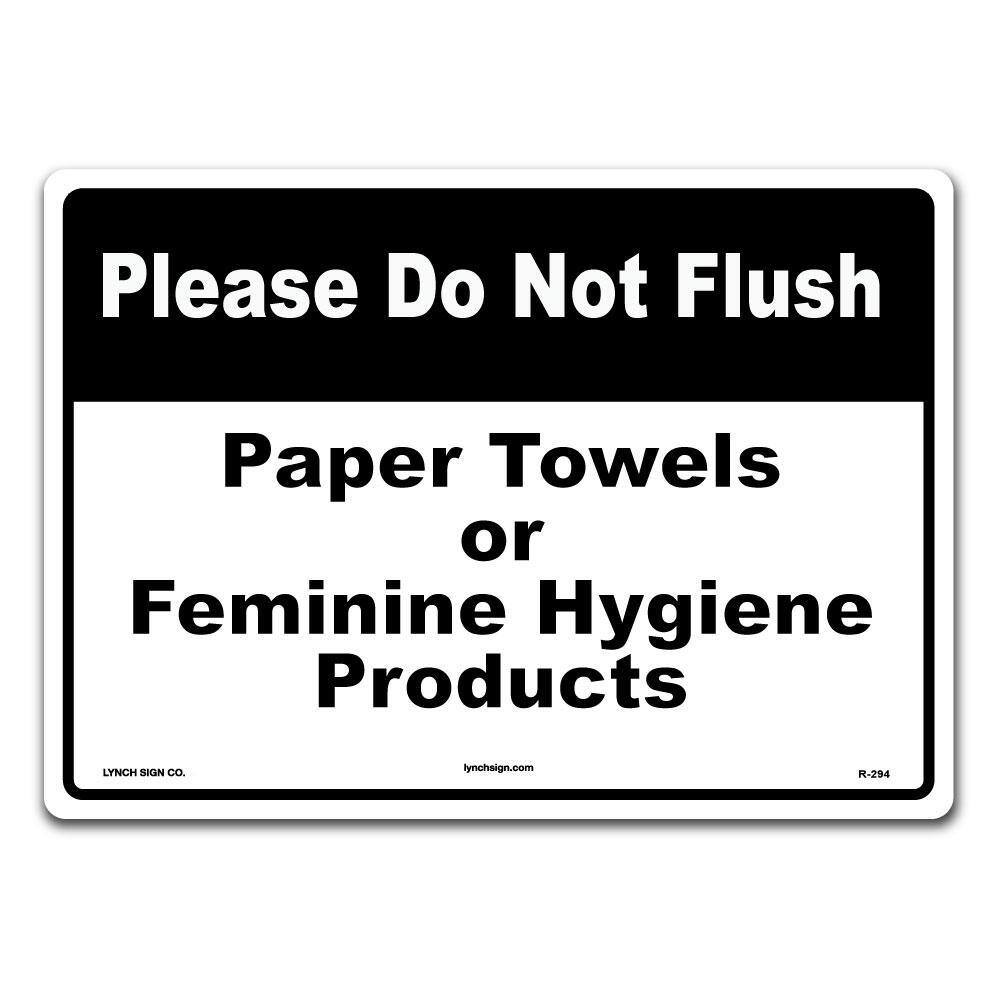 14 in. x 10 in. Don't Flush Paper Towels Sign Printed on More Durable Thicker Longer Lasting Plastic Styrene price history on PriceWatchPro