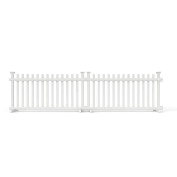 Zippity Outdoor Products Portable Puppy 2 ft. x 4 ft. White Vinyl Fence Panel Kit (2 Pack)
