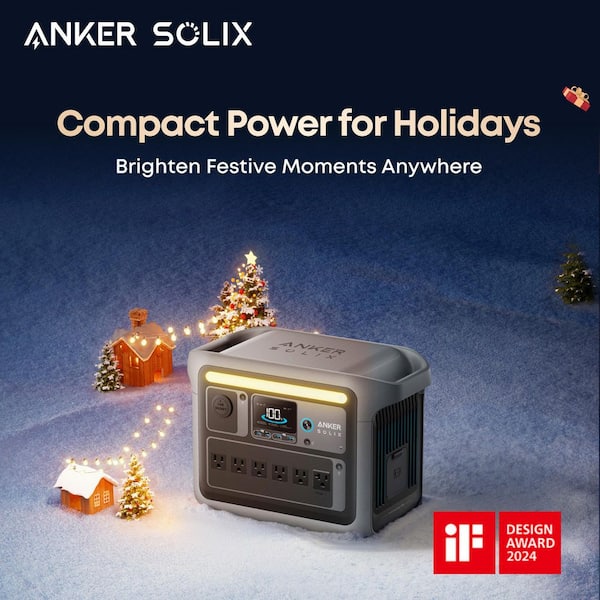 SOLIX C1000X Power Station, 1056Wh, 1800-Watt AC Output, Push Button Start Battery Generator, Home Backup/Outdoor/RV