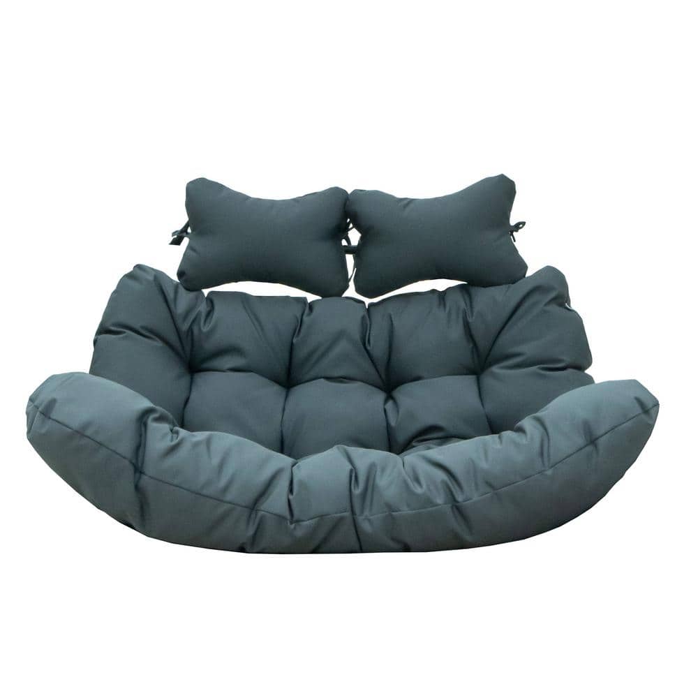 Leisuremod 2 Person Modern Upholstered Hanging Egg Swing