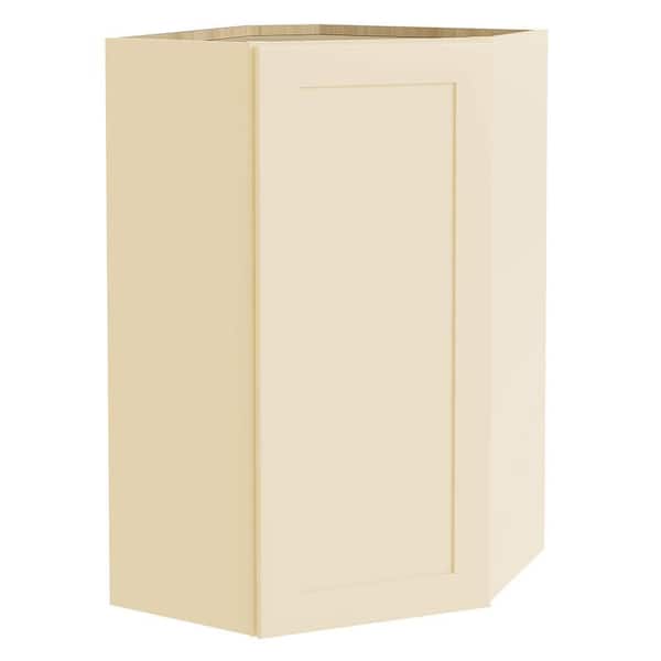Home Decorators Collection Newport Cream Painted Plywood Shaker Assembled Diagonal Corner Kitchen Cabinet Soft Close 24 in W x 12 in D x 42 in H