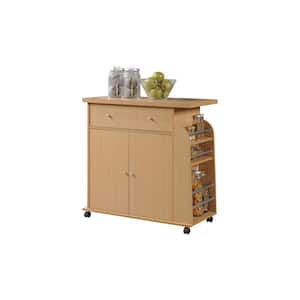 Kitchen Island Beech with Spice Rack