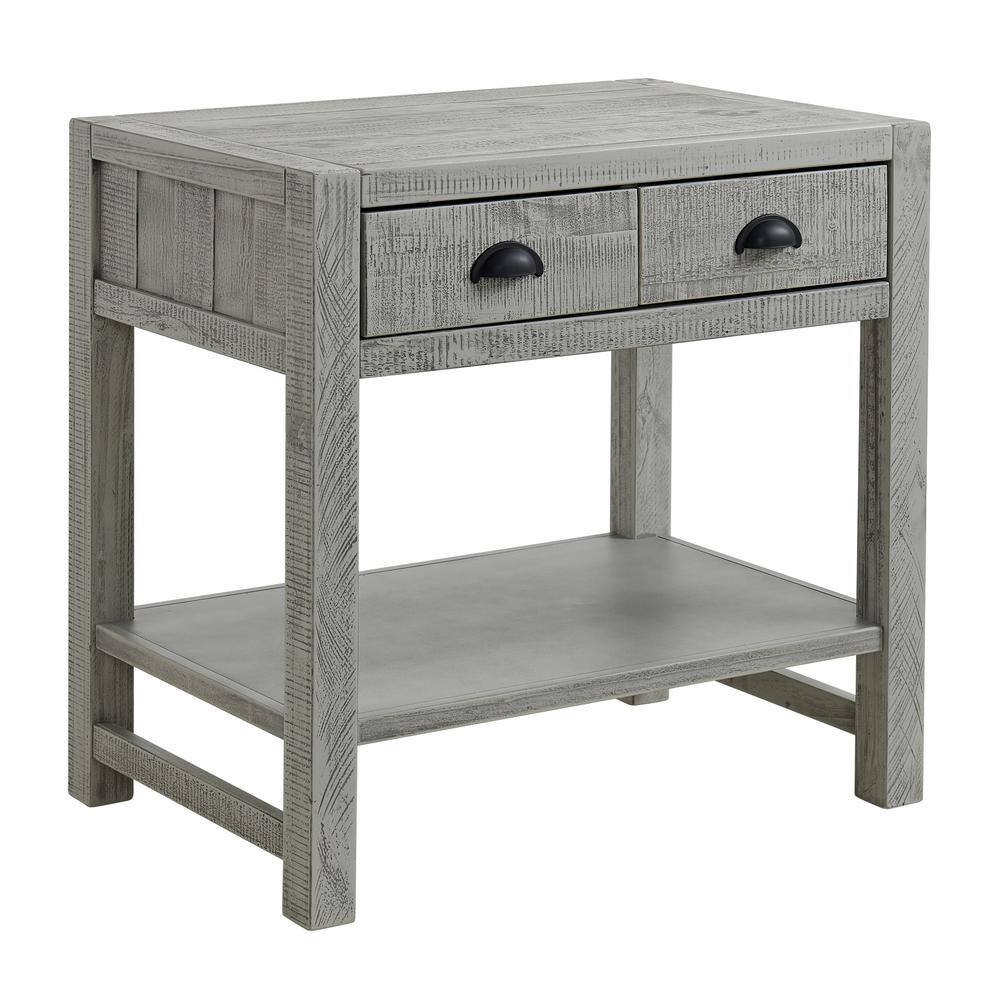 Arden 5-Piece Gray Pine Wood Bedroom Set with Queen Bed