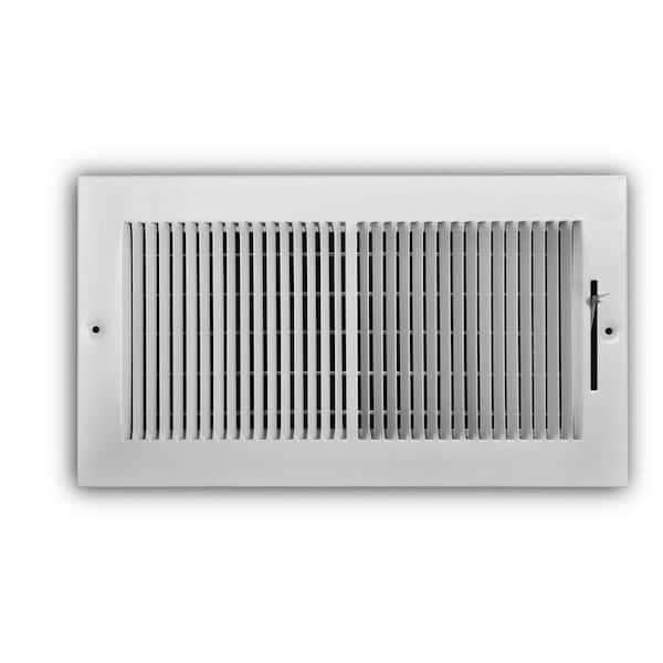 Everbilt 12 in. x 6 in. 2-Way Steel Wall/Ceiling Register with 1/3 in ...