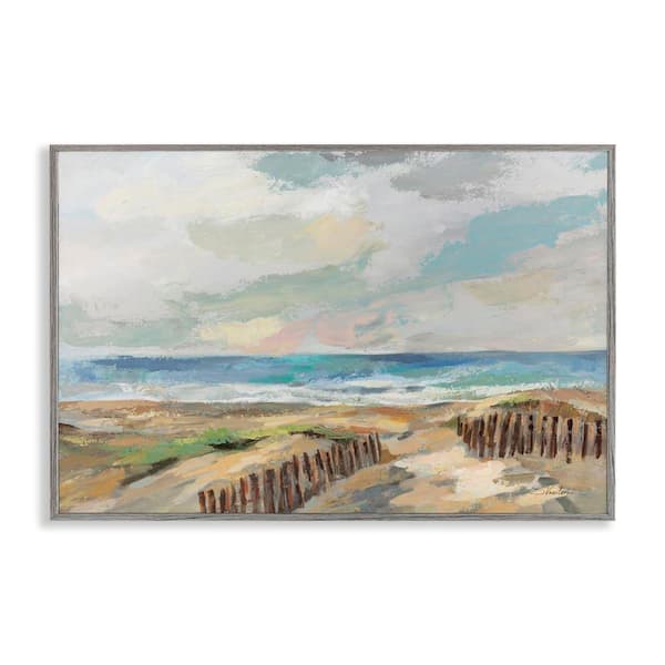 Stupell Industries Summer Beach Dunes by Silvia Vassileva Gray Framed Nature Giclee Art Print 20 in. x 30 in.
