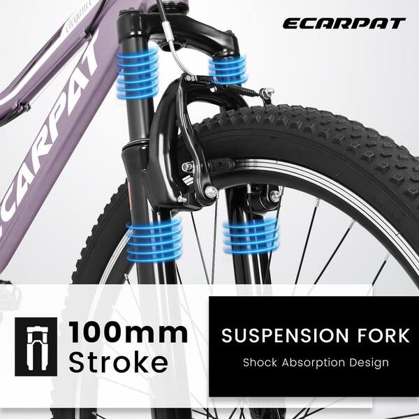 Purple 26 in. Mountain Bike, Carbon Steel Frame Mountain Bike