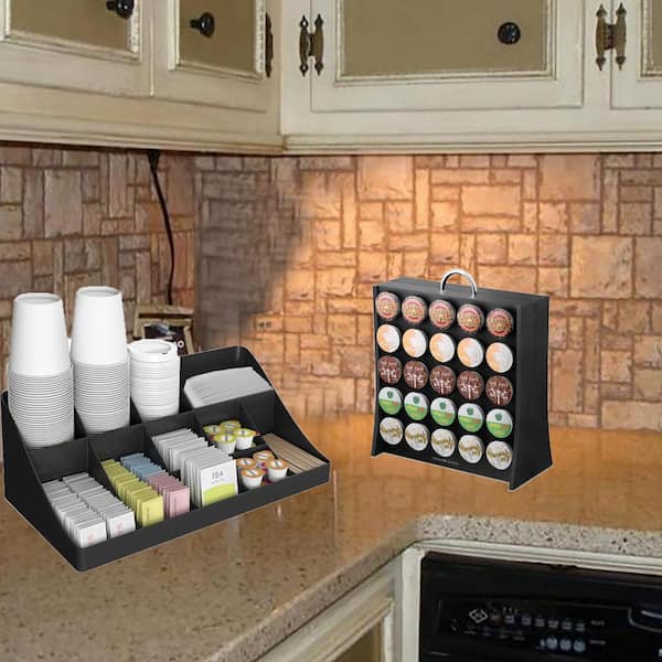 Mind Reader Black Coffee Condiment Organizer and 50 Capacity K-Cup
