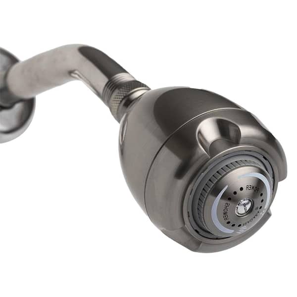 Niagara Conservation Earth Spa 3-Spray with 2 GPM 2.7-in. Wall Mount Adjustable Fixed Shower Head in Brushed Nickel, (1-Pack)