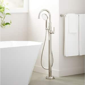Greyfield Single-Handle Freestanding Tub Faucet with Hand Shower in Polished Nickel