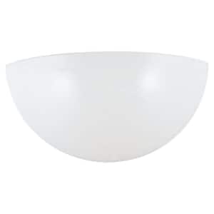 Elda 13 in. 1-Light White Transitional Wall Sconce Bathroom Light with White Acrylic Shade