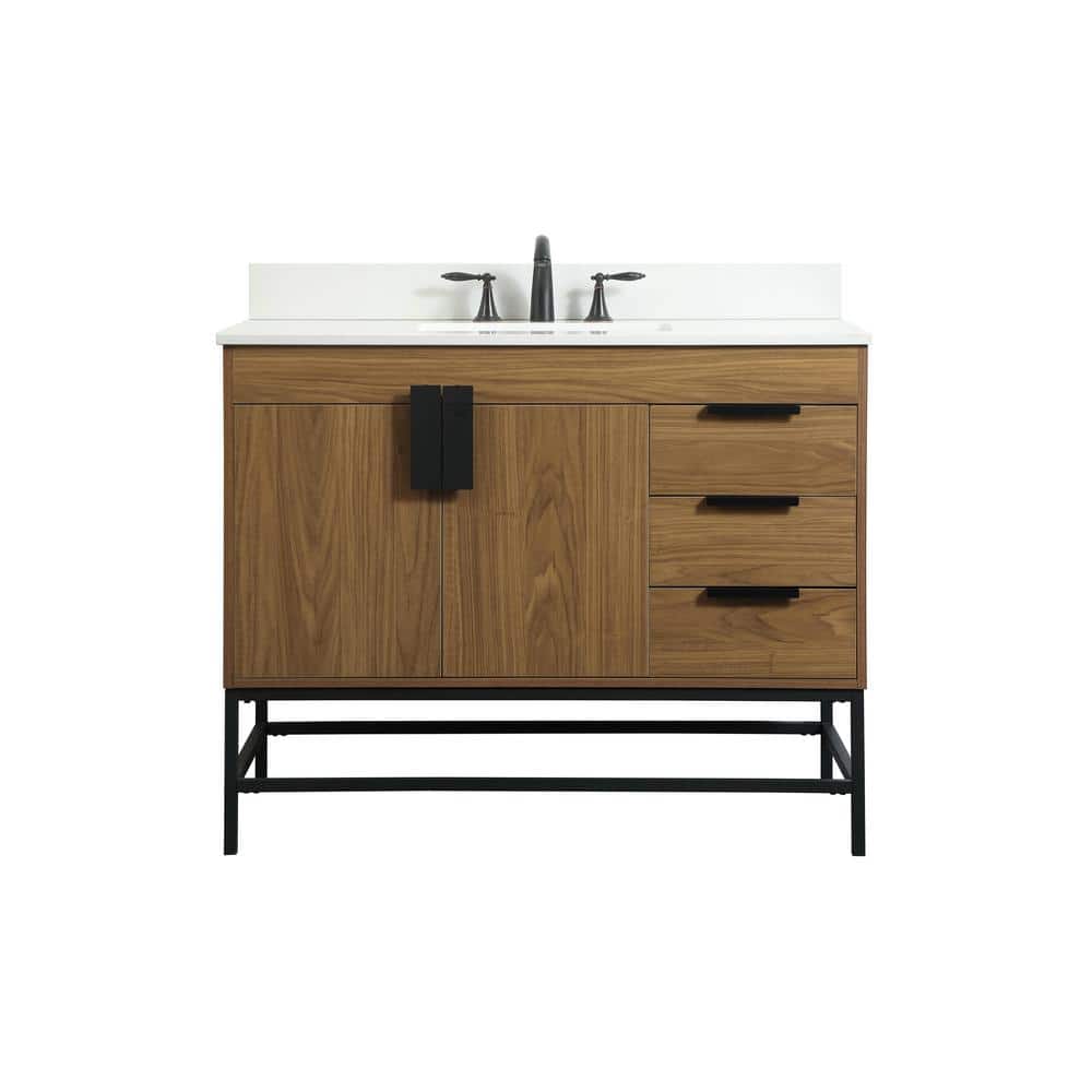 Simply Living 42 in. W x 22 in. D x 33.5 in. H Bath Vanity in Walnut Brown 