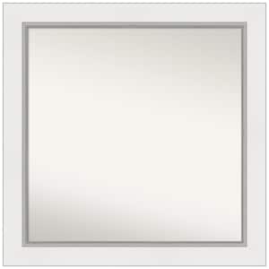 Eva White Silver 31.5 in. W x 31.5 in. H Square Non-Beveled Framed Wall Mirror in White
