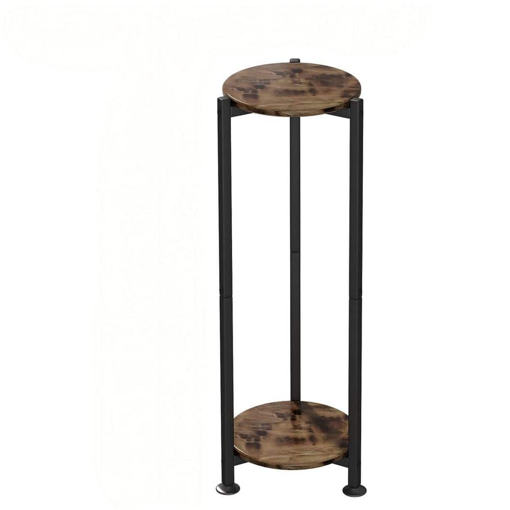 2-Tier Round Metal Flower Storage Plant Shelf Holder for Living Room Balcony Garden, Black (10.1 in. H W x 32 in. H) price history on PriceWatchPro