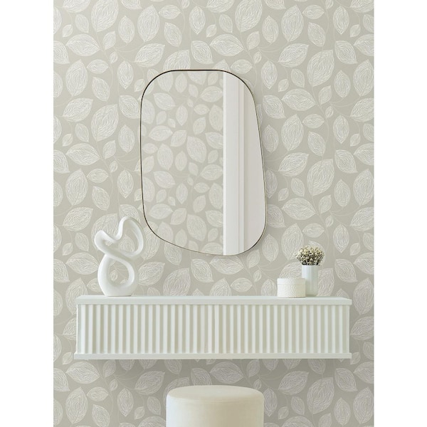 Contoured Leaves Brown Wallpaper