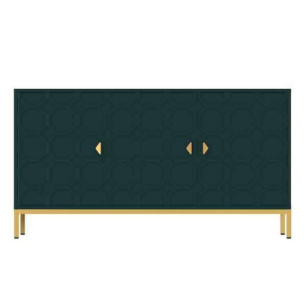 Freestanding Storage Cabinet 3-Door Accent Cabinet in Green