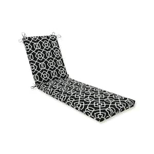 23 x 30 Outdoor Chaise Lounge Cushion in Black/White Kirkland