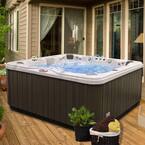 7-Person 56-Jet Premium Acrylic Bench Spa Hot Tub with Bluetooth Stereo System, Subwoofer and Backlit LED Waterfall