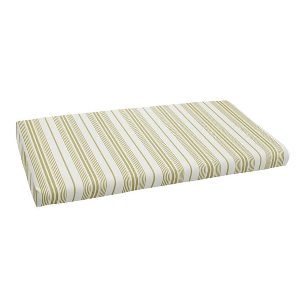 SORRA HOME 55 in. x 18 in. x 2 in. Outdora Outdoor Bench Cushion in Wellfleet Basil
