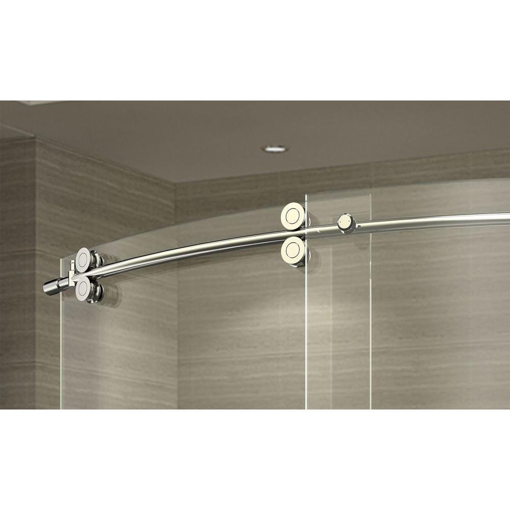 ZenArch 60'' Chrome Frameless Sliding Shower Door with Clear Glass