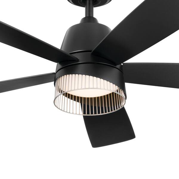 Kichler Dawn 52 In Integrated Led Indoor Satin Black Downrod Mount Ceiling Fan With Light And Remote 300319sbk Kichler Dawn 52 In Integrated Led, How To Install Kichler Ceiling Fan