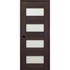 18 in. x 84 in. 07-08 Right-Hand 4-Lite Frosted Glass Veralinga Oak Composite DIY-Friendly Single Prehung Interior Door