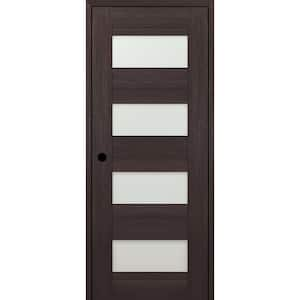 18" x 96" Vona 07-08 Right-Hand 4-Lite Frosted Glass Veralinga Oak Composite DIY-Friendly Single Prehung Interior Door