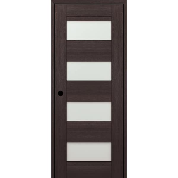 30" x 96" Vona 07-08 Right-Hand 4-Lite Frosted Glass Veralinga Oak Composite DIY-Friendly Single Prehung Interior Door