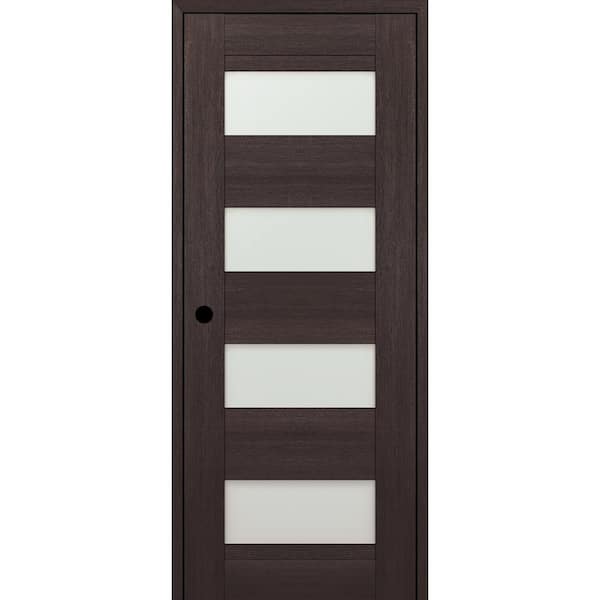 Belldinni 32 in. x 80 in. 07-08 Right-Hand 4-Lite Frosted Glass Veralinga Oak Composite DIY-Friendly Single Prehung Interior Door