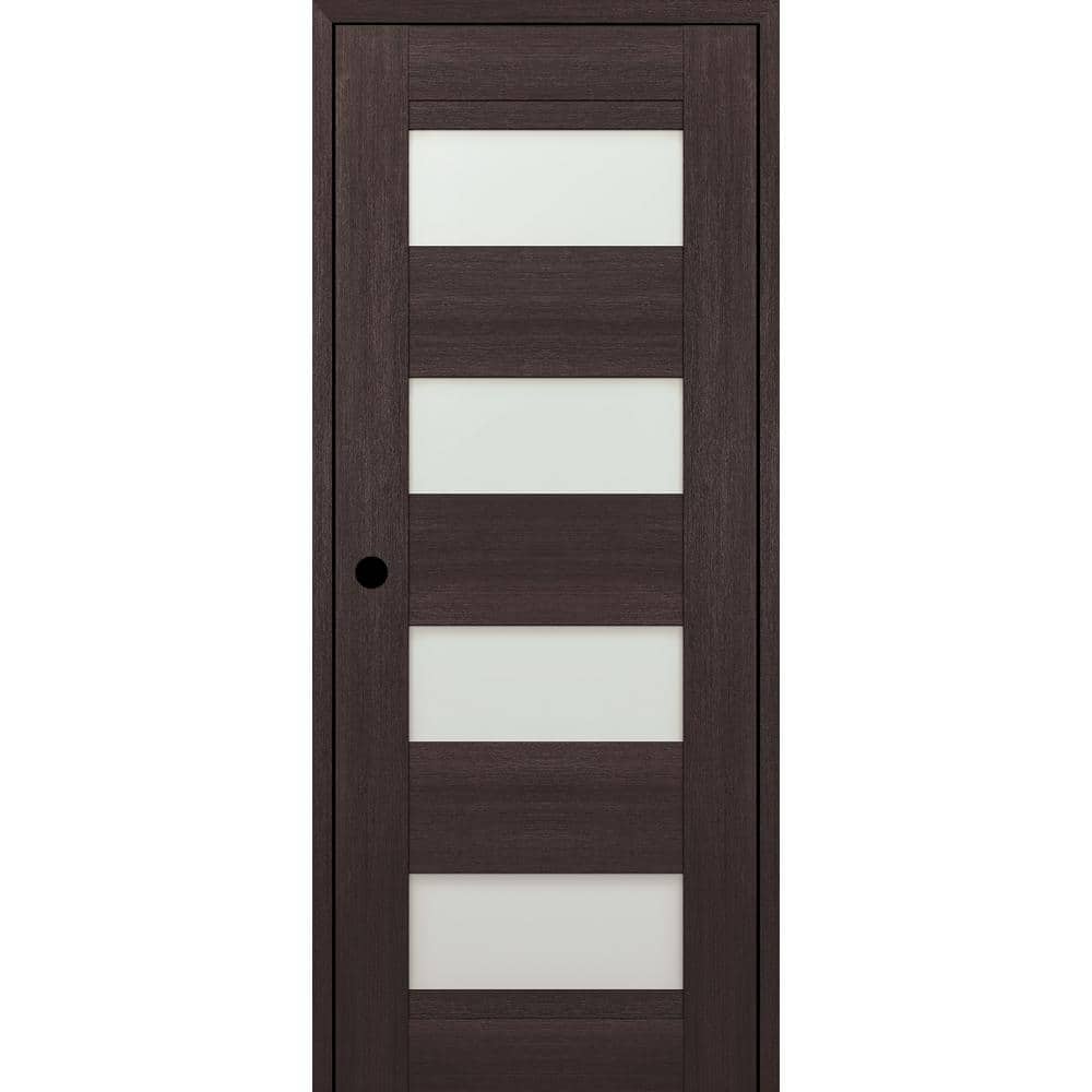 18 in. x 80 in. 07-08 Right-Hand 4-Lite Frosted Glass Veralinga Oak Composite DIY-Friendly Single Prehung Interior Door price history on PriceWatchPro