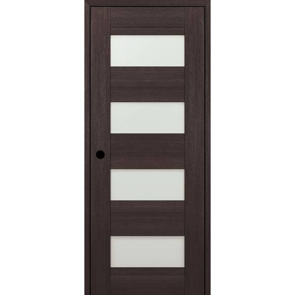 Belldinni 30 in. x 80 in. 07-08 Right-Hand 4-Lite Frosted Glass Veralinga Oak Composite DIY-Friendly Single Prehung Interior Door