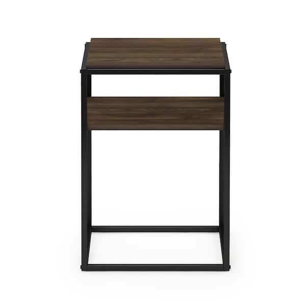 Furinno Moretti 21.9 in. Columbia Walnut Modern Lifestyle 2-Shelf Stackable Etagere Bookcase