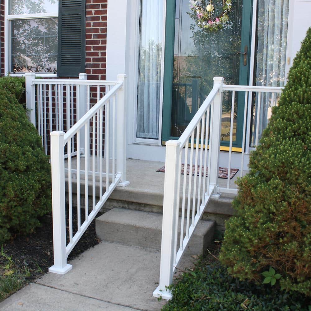 Stanford 36 in. White Aluminum Railing Kit for Decks and Porches