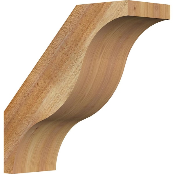 Ekena Millwork 6"W x 16"D x 16"H Funston Rough Sawn Knee Brace, Western Red Cedar
