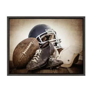 Sylvie "Vintage Football Gear" by Saint and Sailor Studios Sports Framed Canvas Wall Art 24 in. x 18 in.