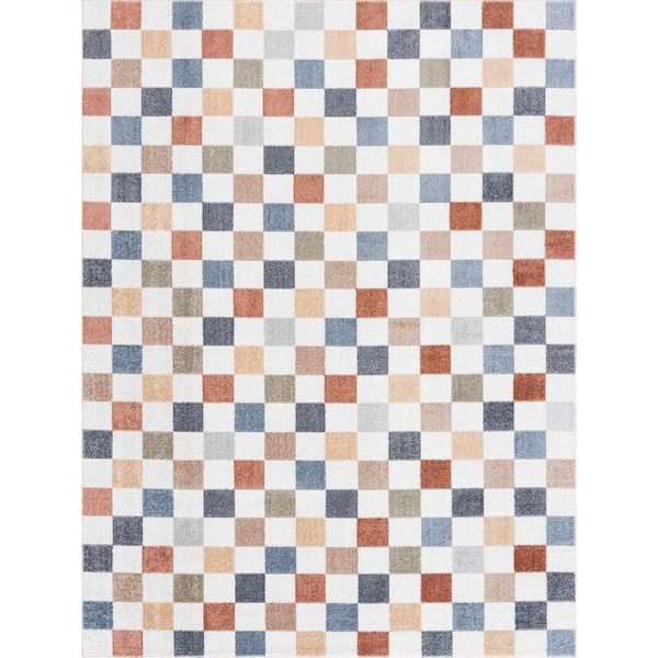 Alia 5 ft. x 7 ft. Off White/Blue/Tan Area Rug